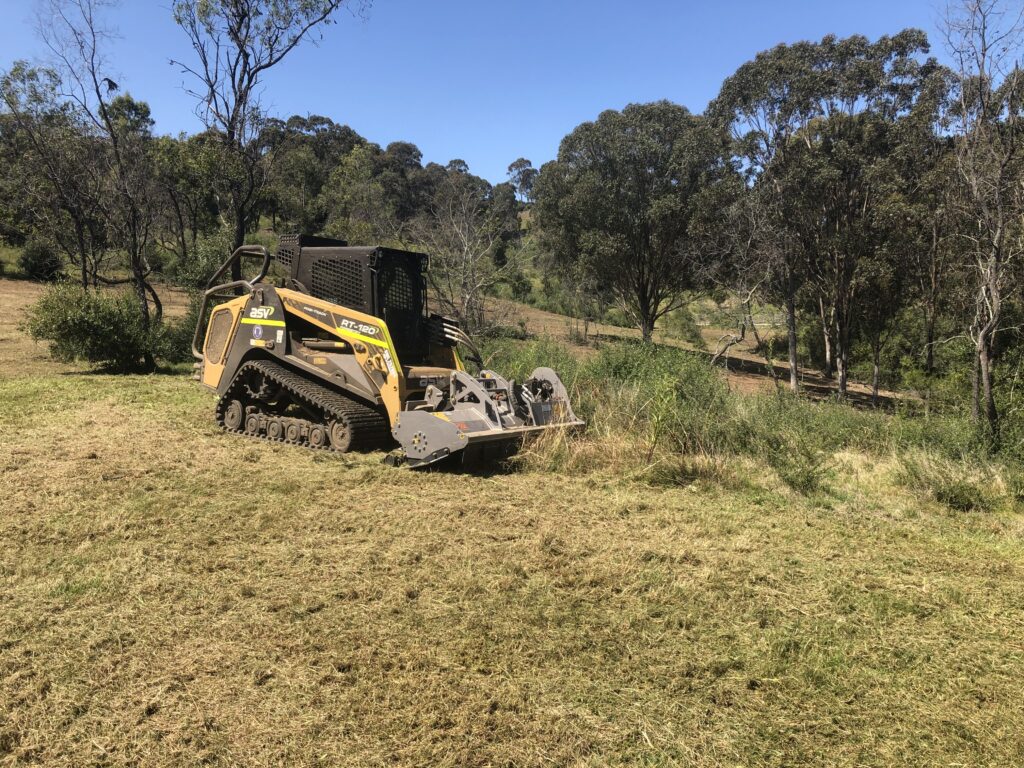 grass cutting using Flail mower at Sydney NSW